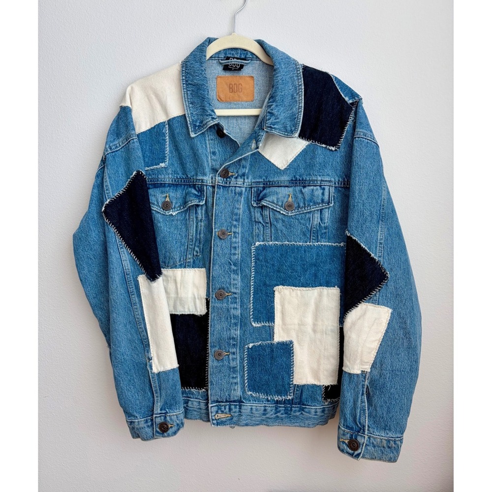 BDG Urban Outfitters Patchwork Denim Trucker Jacket Blue Multi Womens Small